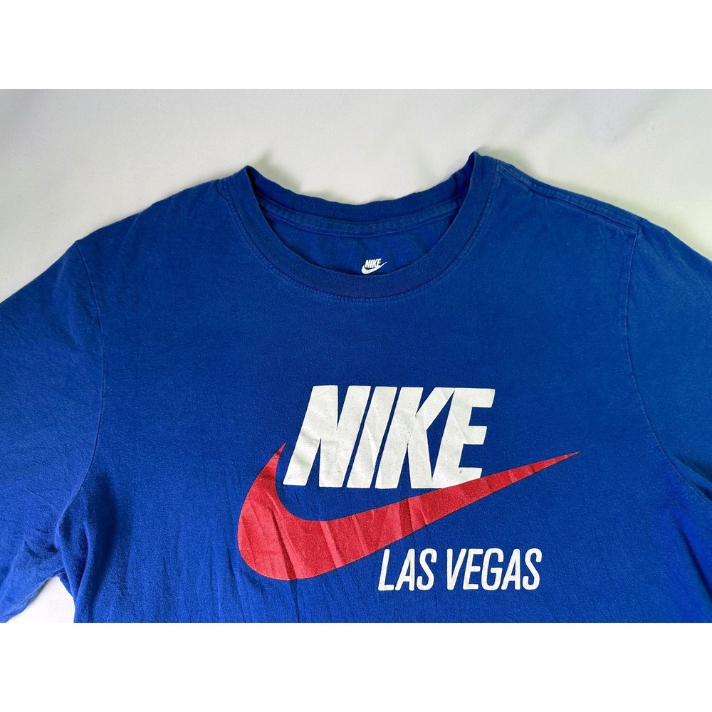 Nike Shirt Small Mens Blue Las Vegas Graphic Swoosh Logo Cotton Sportswear S